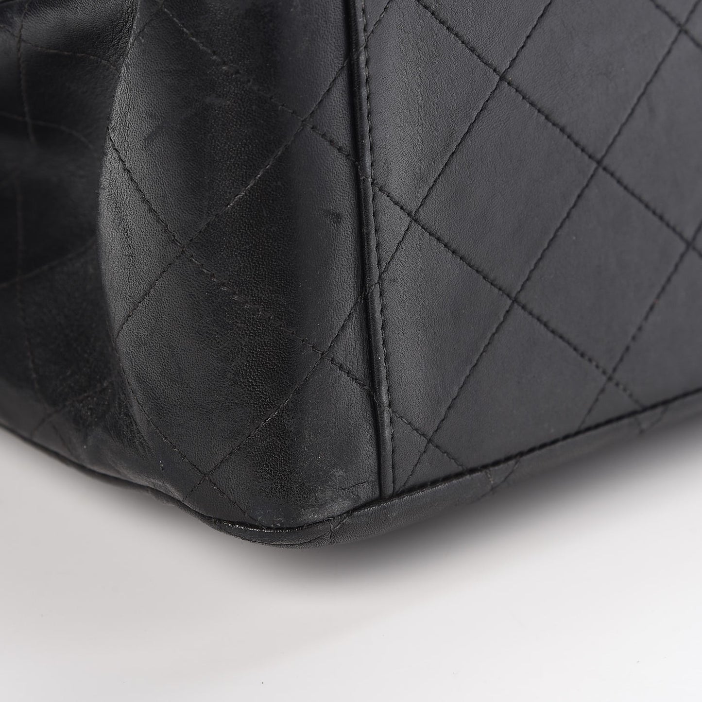 Lambskin Quilted XL Jumbo Single Flap Black