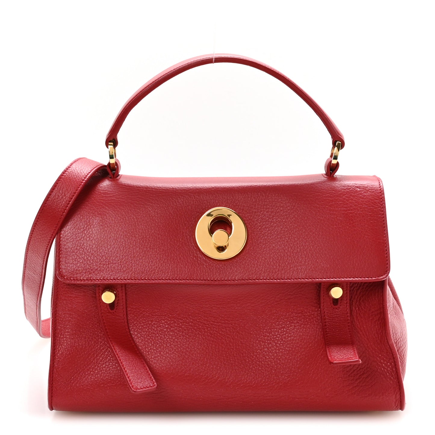 Calfskin Canvas Small Muse Two Red