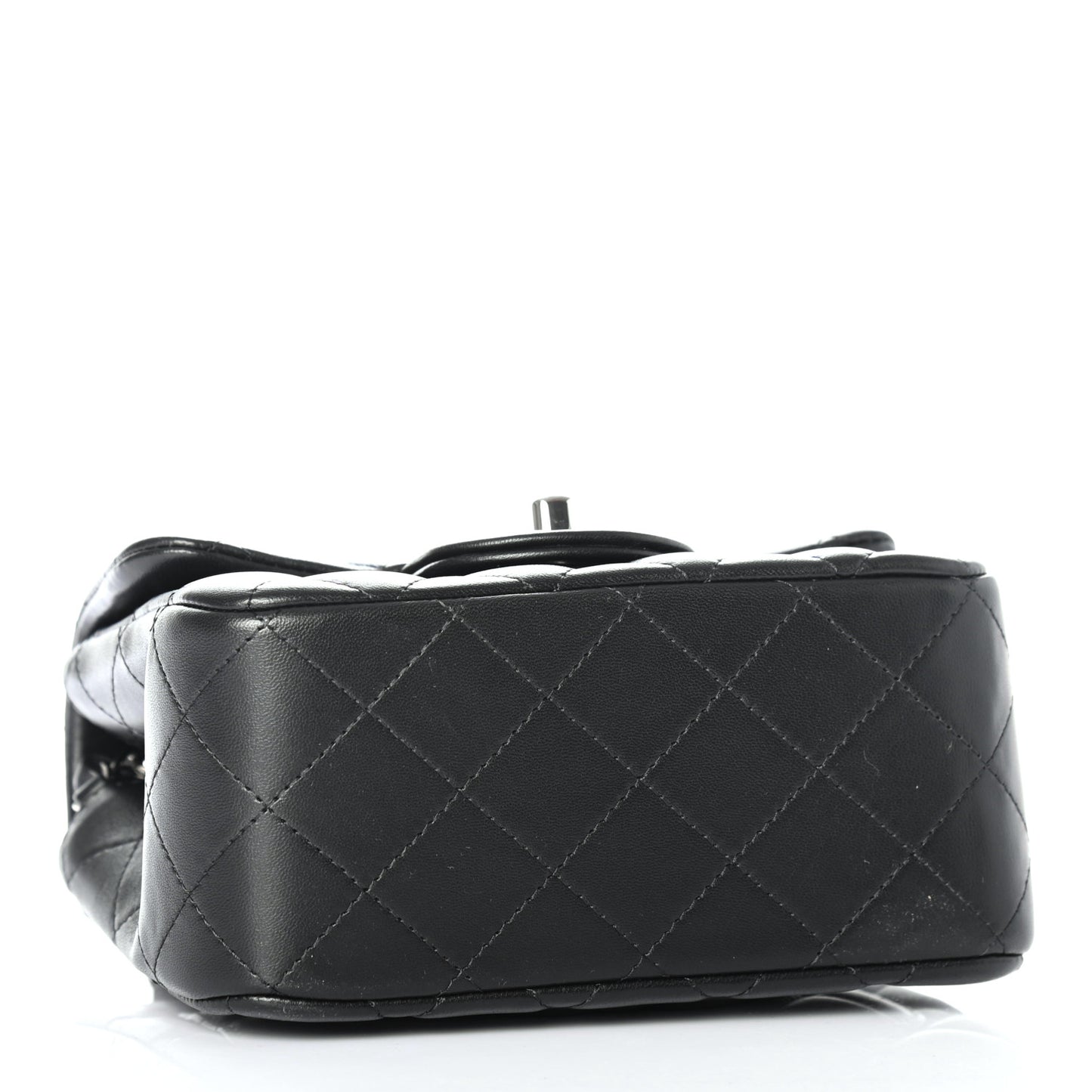 Lambskin Quilted Mini Square Flap Black