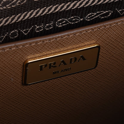 Prada Saffiano Lux Bi-Color Promenade Tote Nocciolo Visone 6 of 7