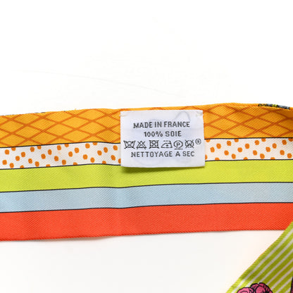 Hermes Silk Twilly Grand Theatre Nouveau Soleil Vert Fluo Multicolor 3 of 4