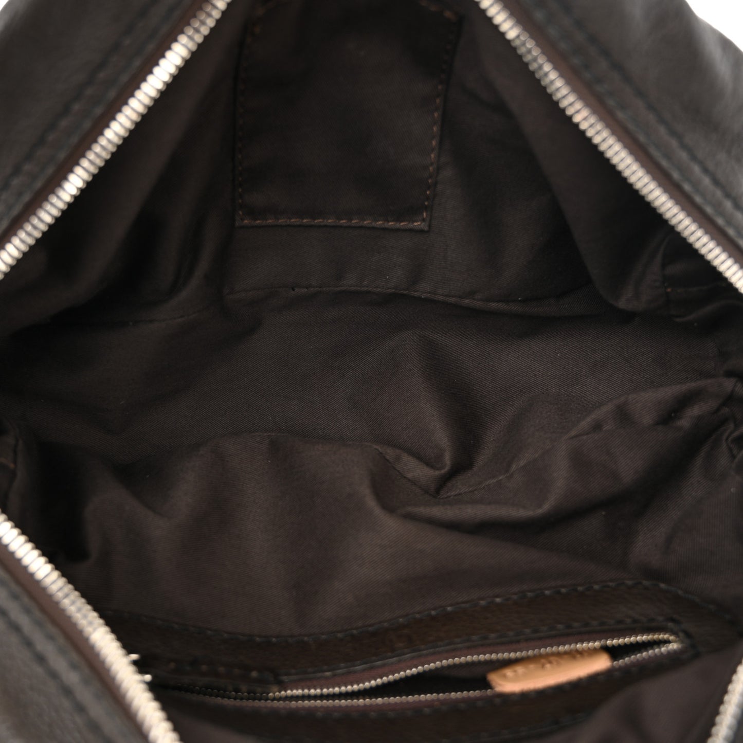 Calfskin Paddington Double Zip Bowler Chocolate