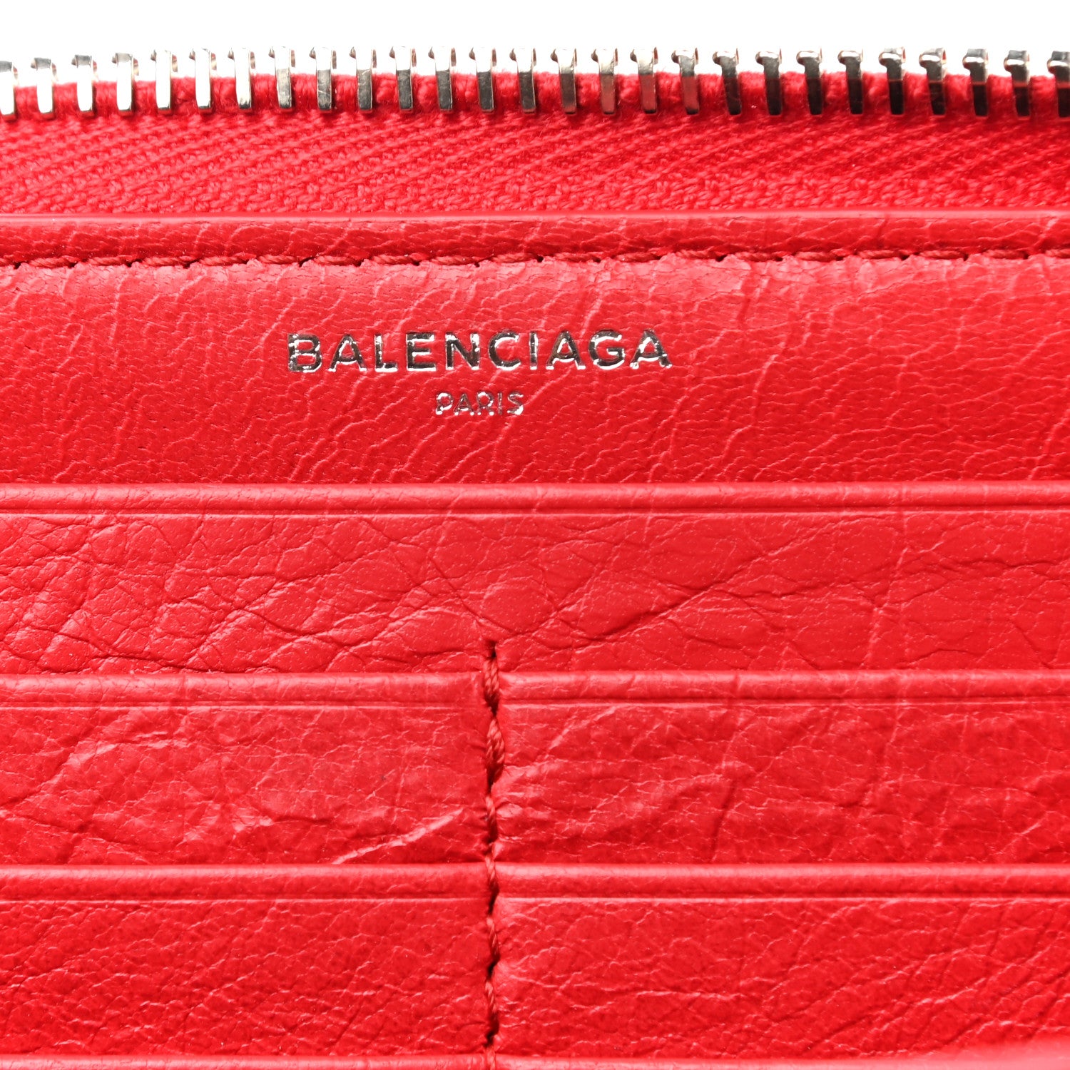 Balenciaga Agneau Continental Zip Around Wallet Rouge Cardinal 7 of 9