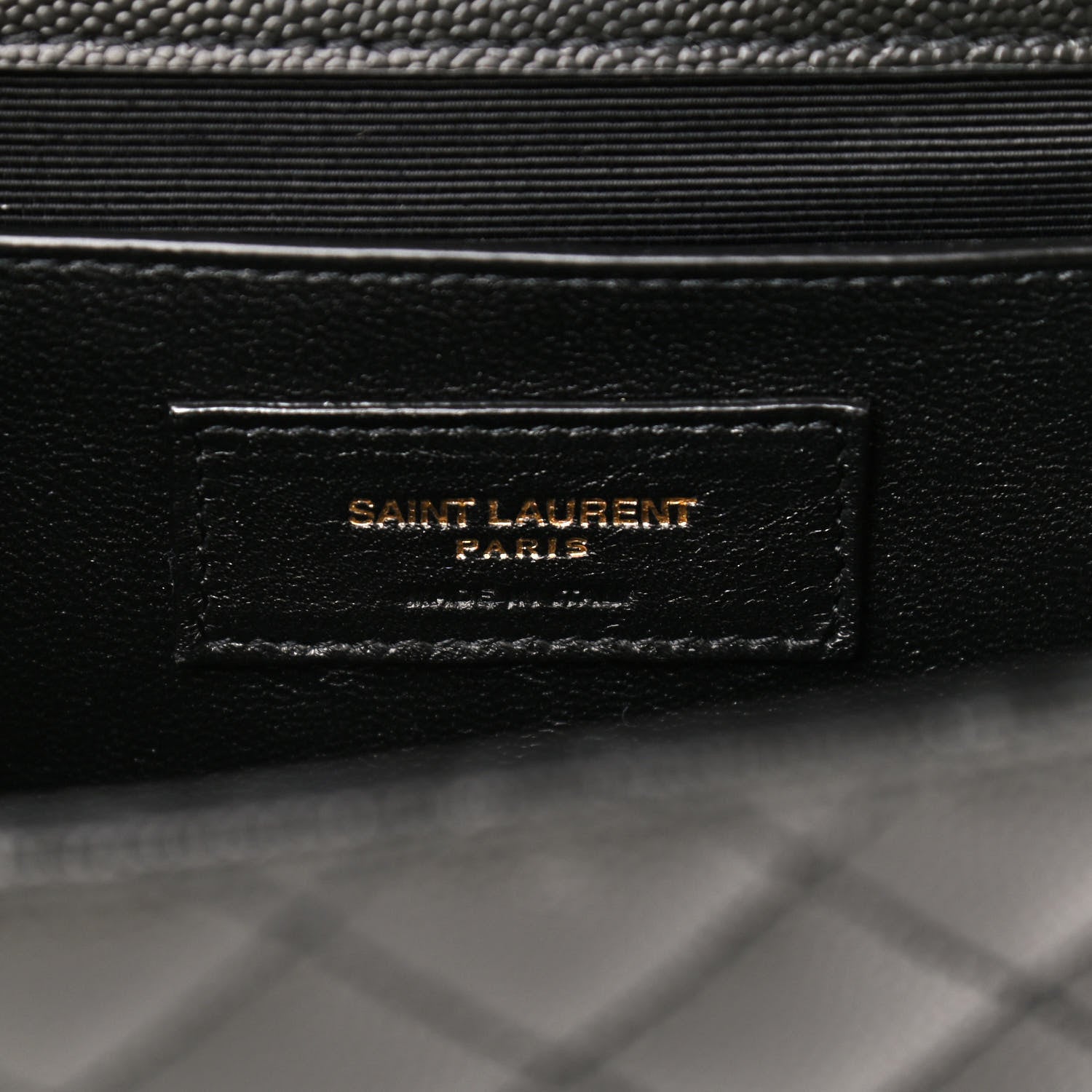 Saint Laurent Grain De Poudre Textured Mixed Matelasse Triquilt Medium Monogram Satchel Black 6 of 9