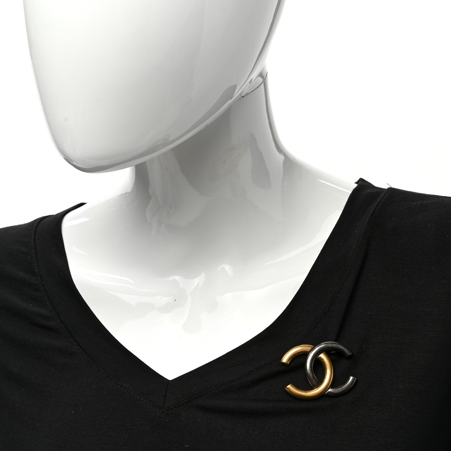 Chanel Metal CC Brooch Gold Ruthenium 2 of 5