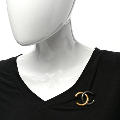 Chanel Metal CC Brooch Gold Ruthenium 2 of 5