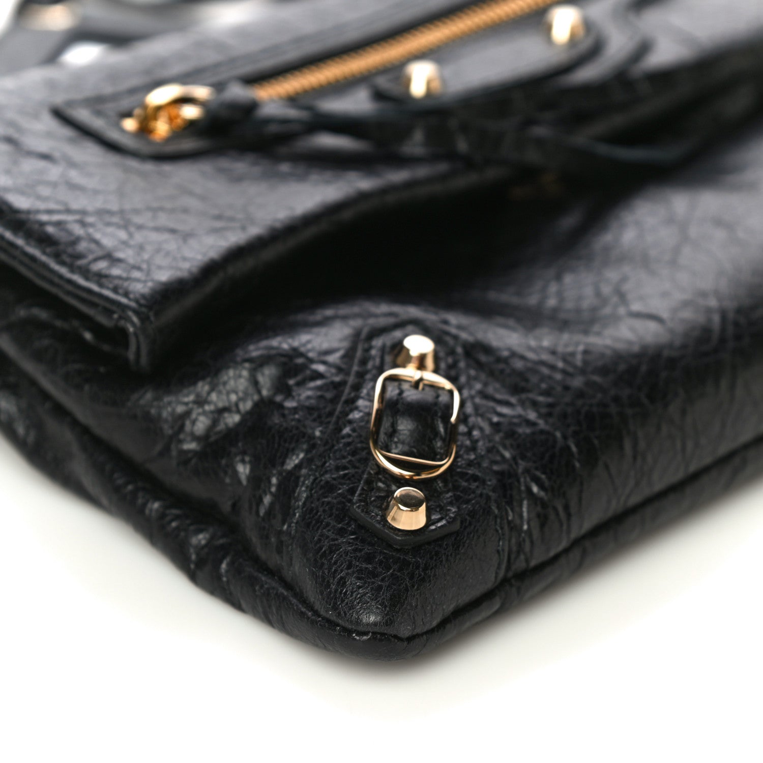 Balenciaga Agneau Classic Gold Hardware Mini Envelope Strap Clutch Black 8 of 9