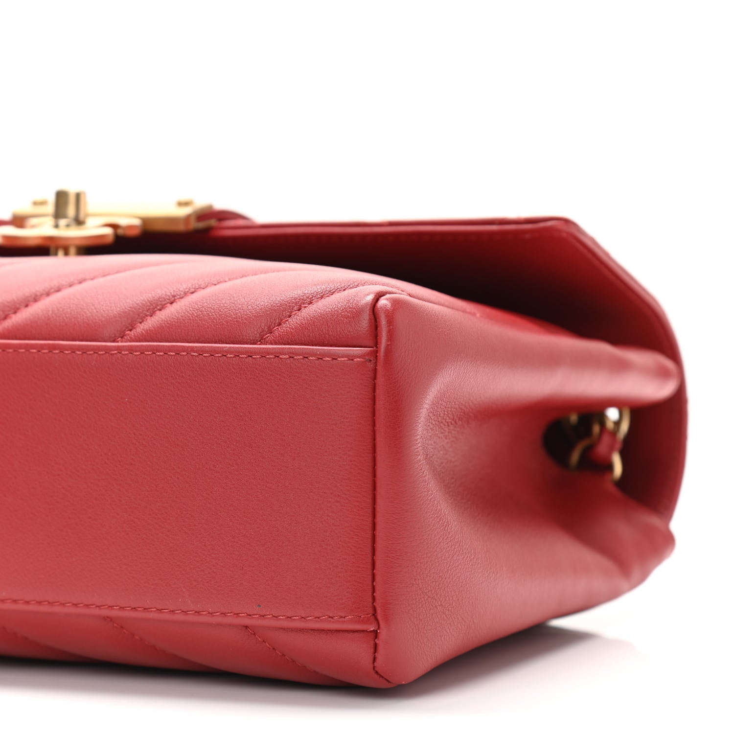 Chanel Calfskin Quilted Chevron In The City Bag Red 9 of 10