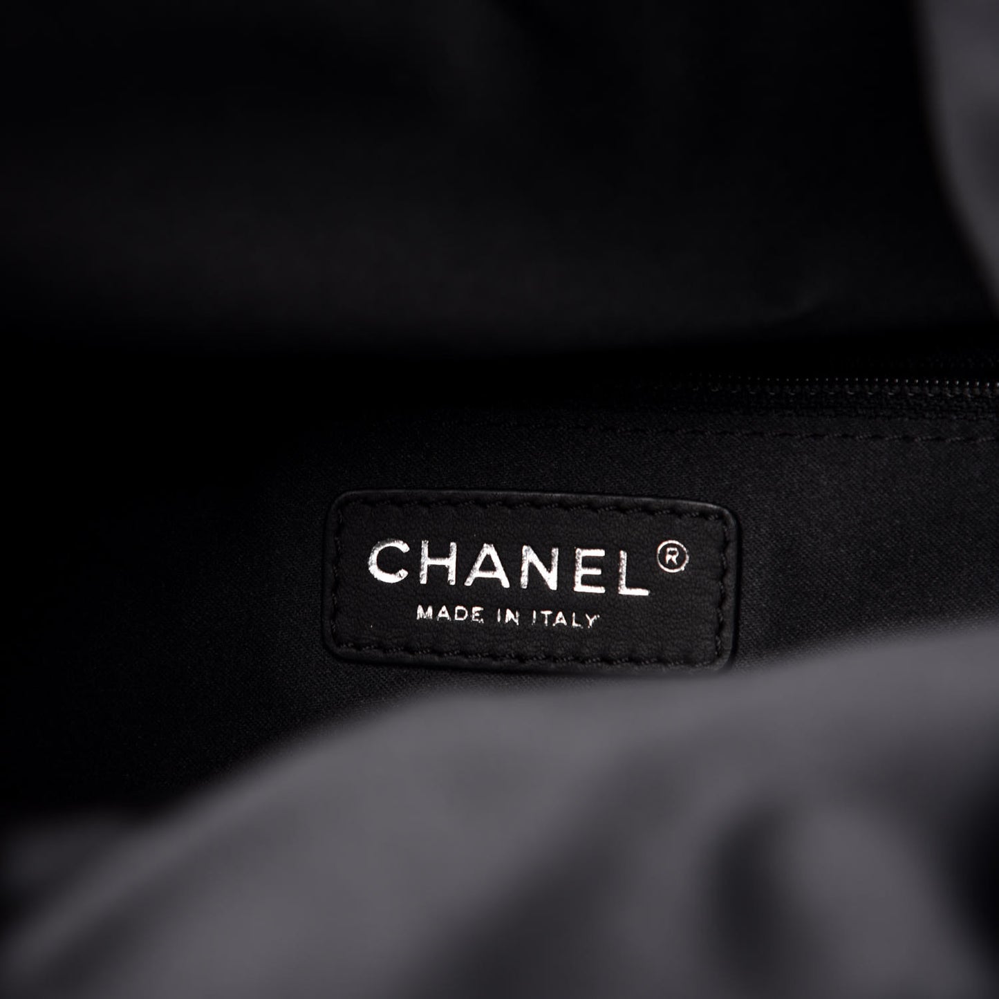 Lambskin Quilted Jumbo Grocery By Chanel Drawstring Shopping Bag Black