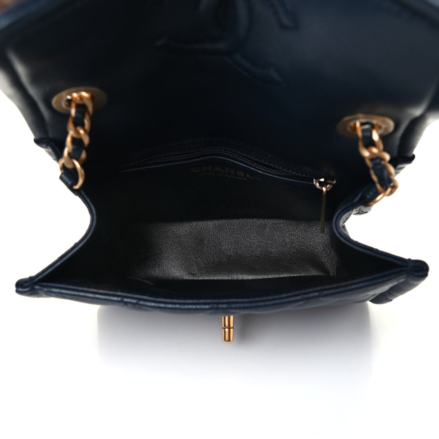Caviar Quilted Mini Sweet Classic Flap Navy Blue