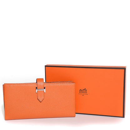 Hermes Chevre Mysore Bearn Wallet Orange 6 of 12