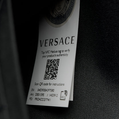 Versace Lambskin Quilted Medusa Wallet On Chain Crossbody Black 6 of 10