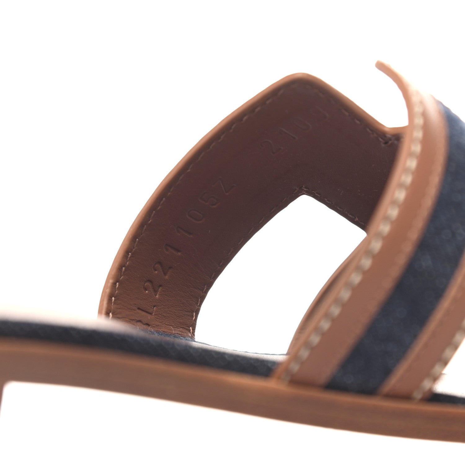 Hermes Calfskin Denim Oran Sandals 36 Bleu Brut Gold 8 of 8