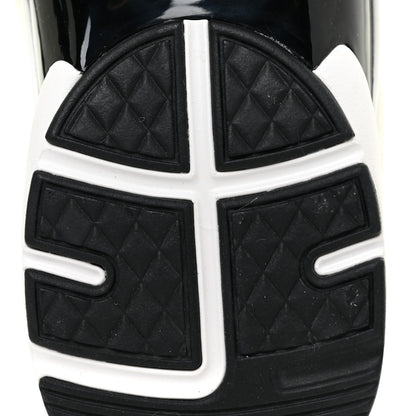Chanel Mesh Suede Calfskin Grained Calfskin Womens CC Sneakers 41 White Black 7 of 9