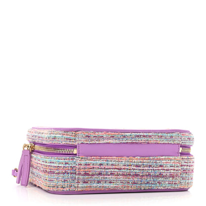 Chanel Tweed Quilted Medium CC Filigree Vanity Case Purple Multicolor 4 of 10