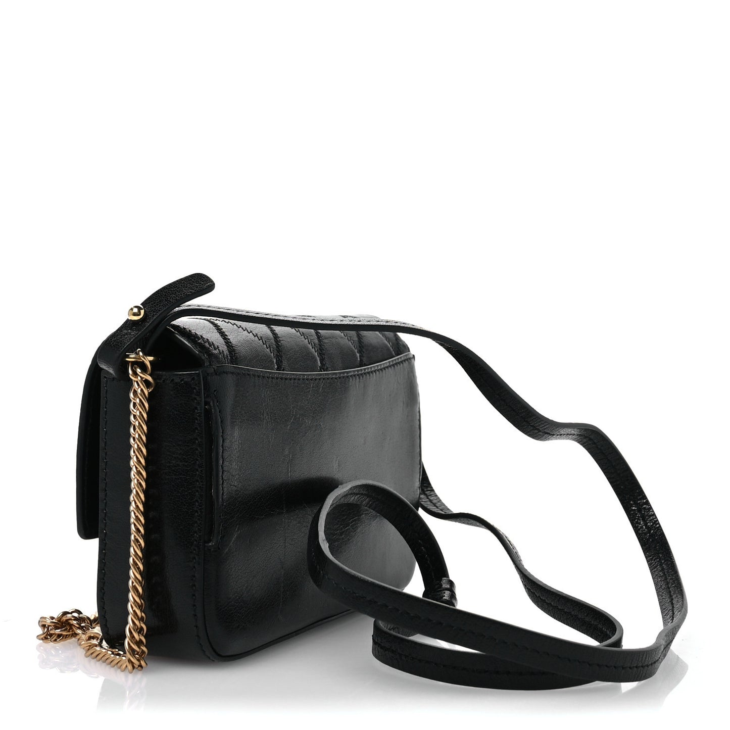 Goatskin Quilted GV3 Mini Pocket Convertible Bag Black