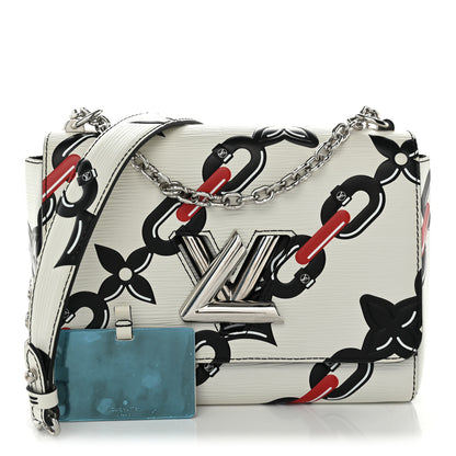 Louis Vuitton Epi Chain Flower Twist Shoulder Bag MM White 4 of 19