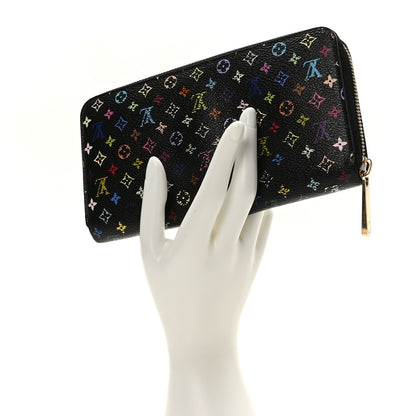 Louis Vuitton Monogram Multicolor Zippy Wallet Black Violet 2 of 7