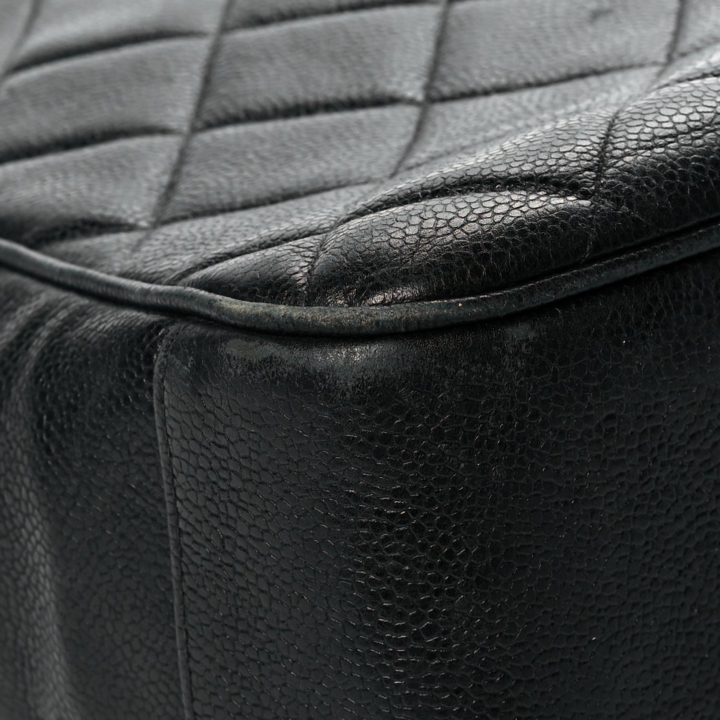 Caviar Quilted Sun Medallion Shoulder Bag Black