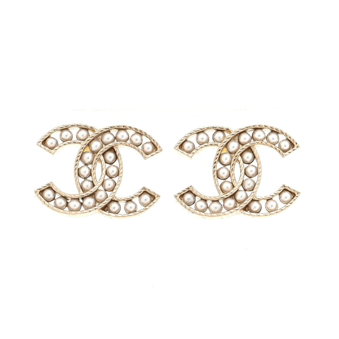 Pearl CC Earrings Light Gold