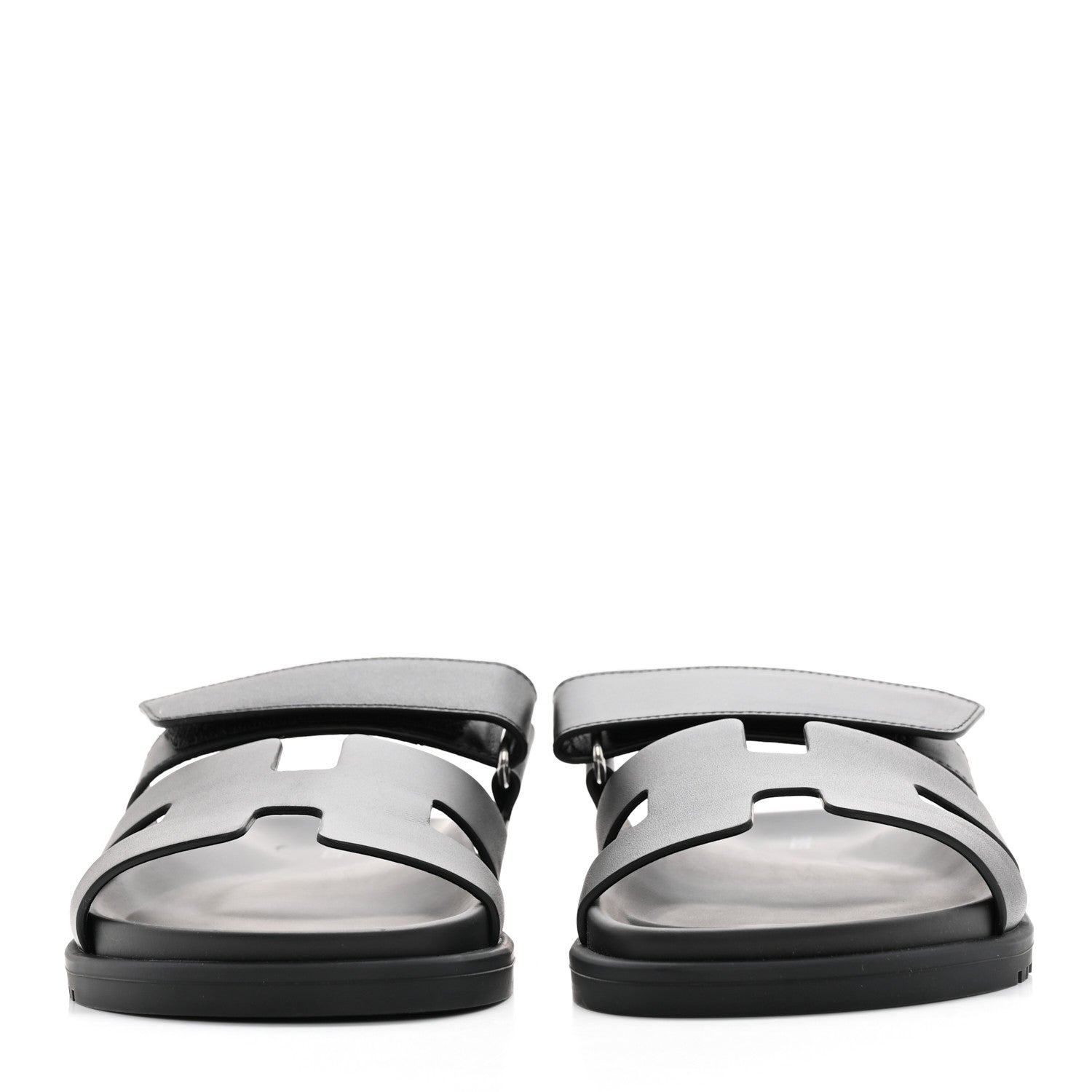 Hermes Calfskin Womens Chypre Sandals 37 Black 2 of 12