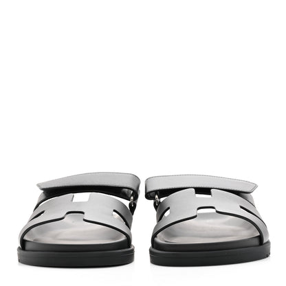 Hermes Calfskin Womens Chypre Sandals 37 Black 2 of 12