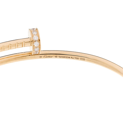 Cartier 18K Yellow Gold Diamond Small Juste Un Clou Bracelet 16 3 of 4