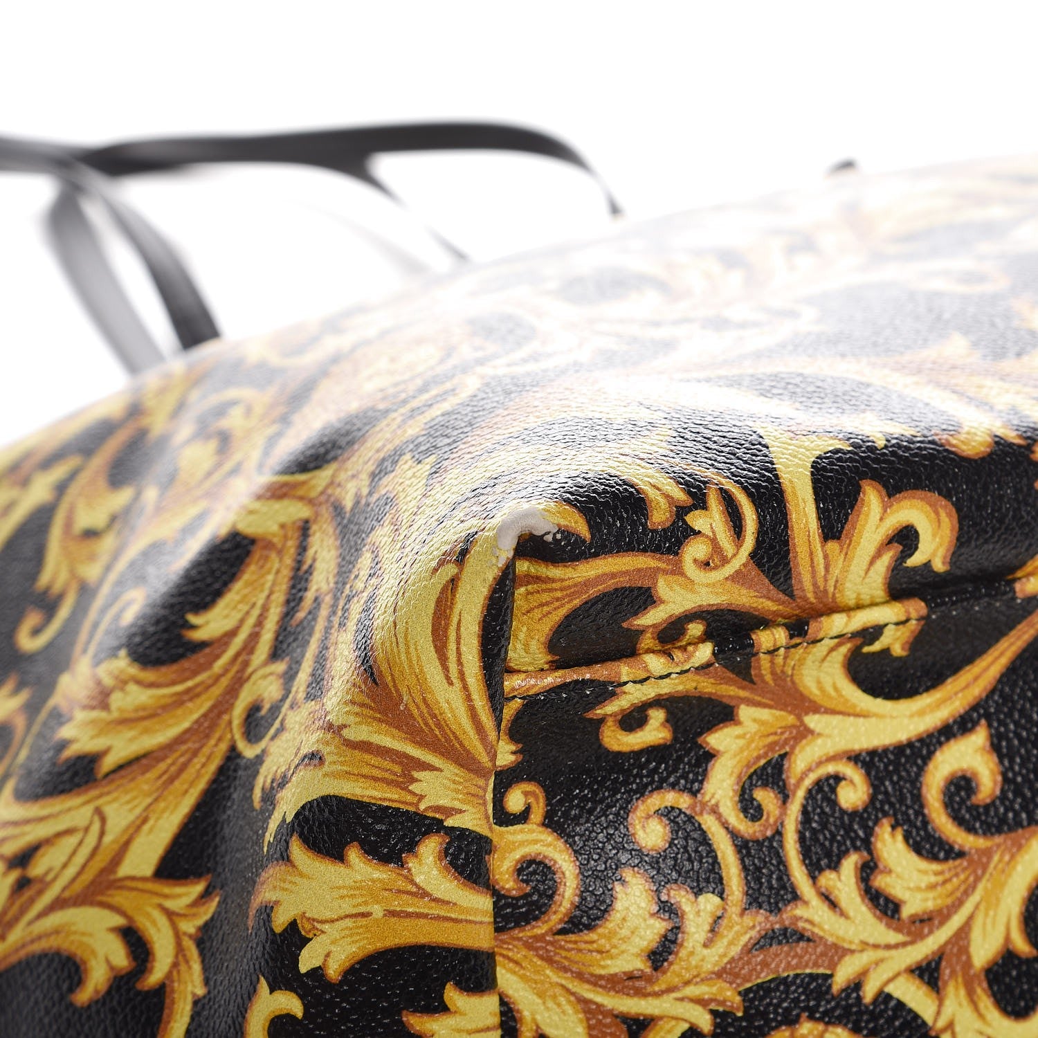 Versace PVC Barocco Printed Tote Black Gold 8 of 14