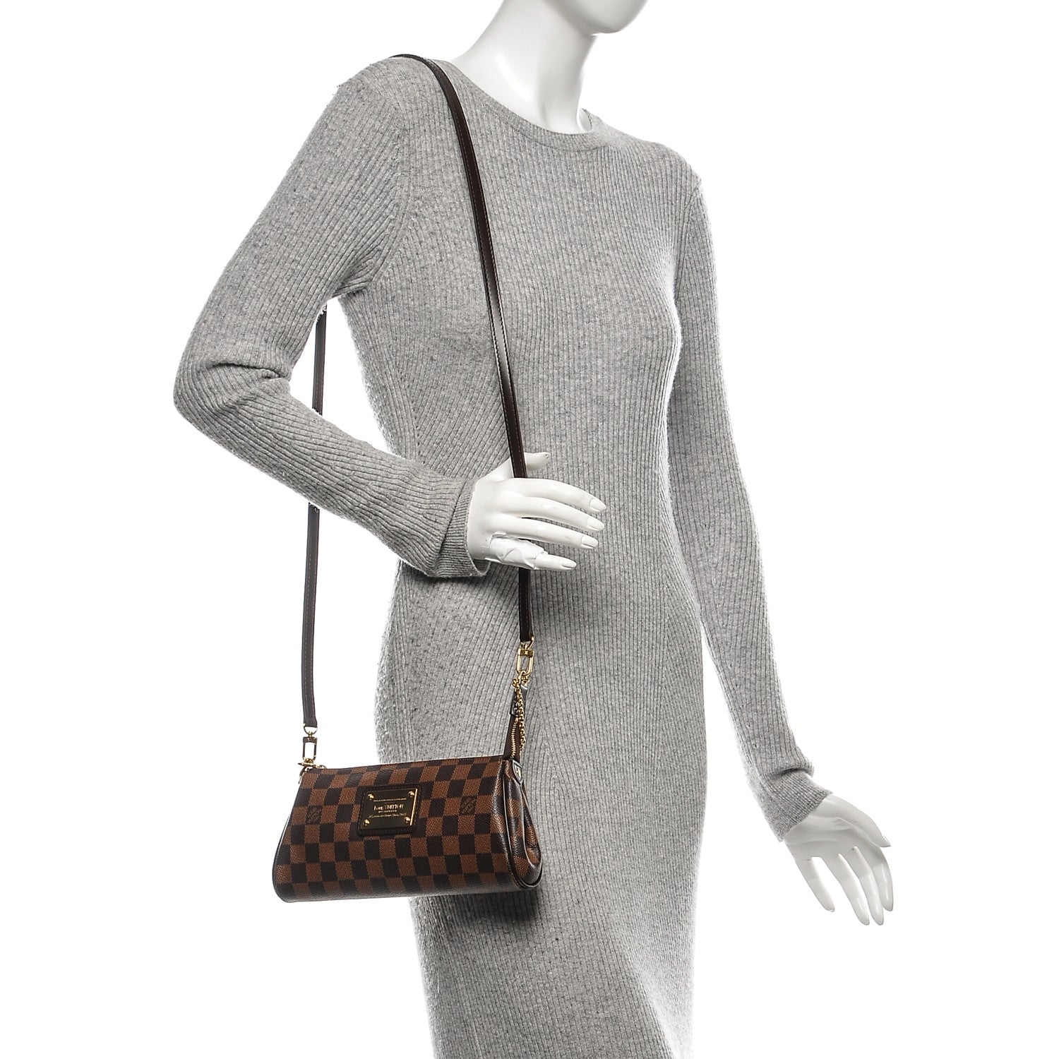 Louis Vuitton Damier Ebene Eva Clutch 2 of 7
