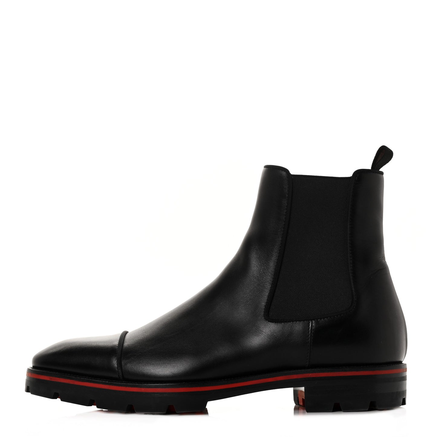 Calfskin Mens Melon Flat Chelsea Boots 41.5 Black