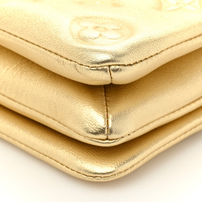 Louis Vuitton Metallic Lambskin Embossed Monogram Pochette Coussin Gold 13 of 13