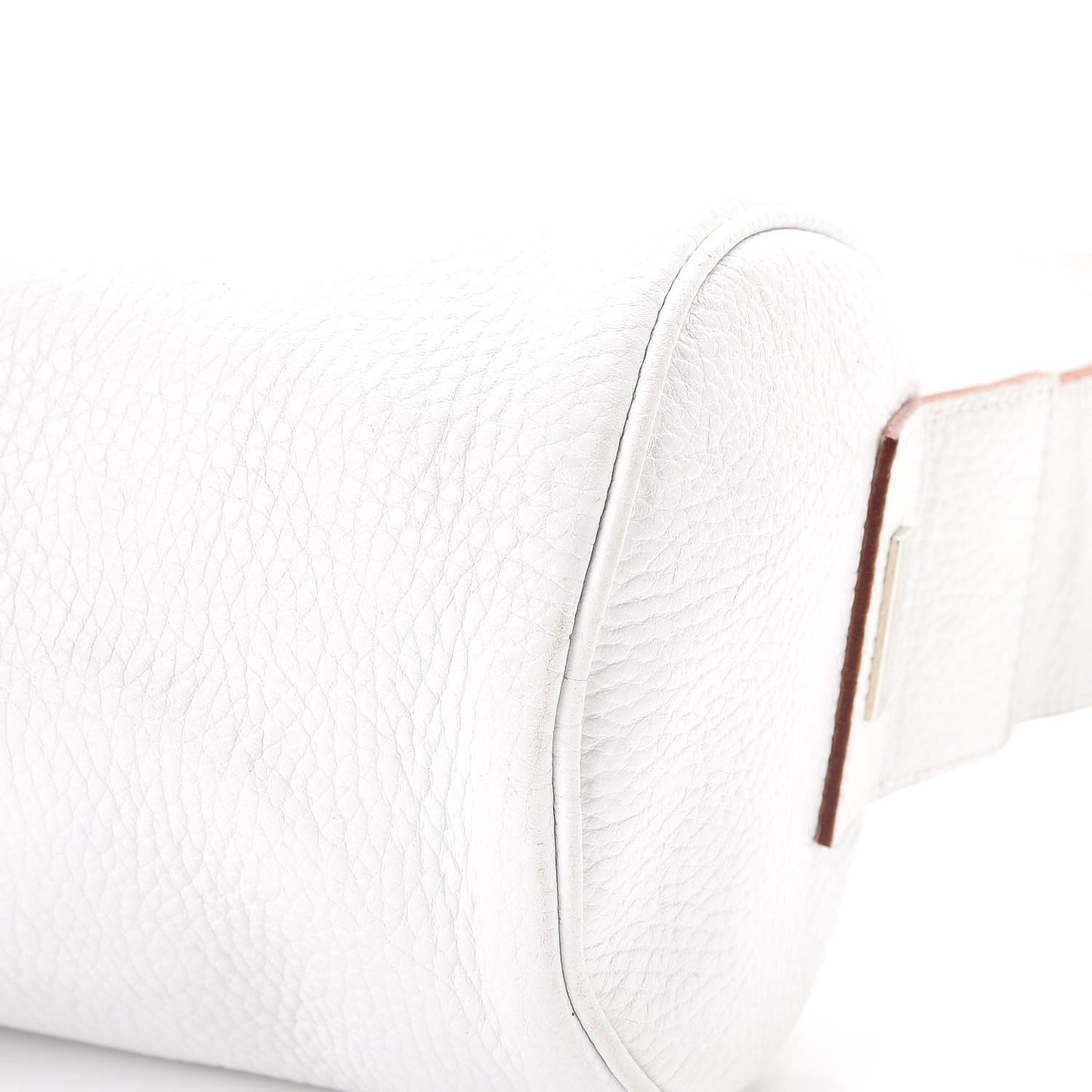 Grainy Calfskin Shoulder Bag White