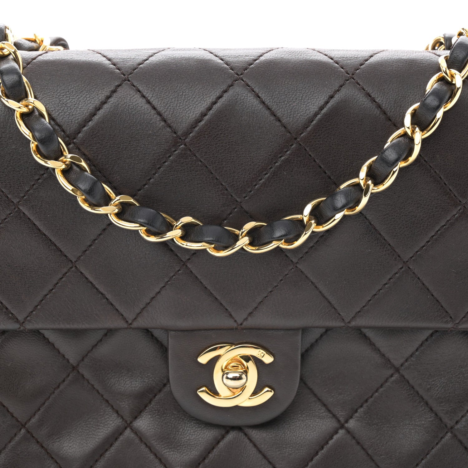 Chanel Lambskin Quilted Small Single Flap Brown 8 of 11