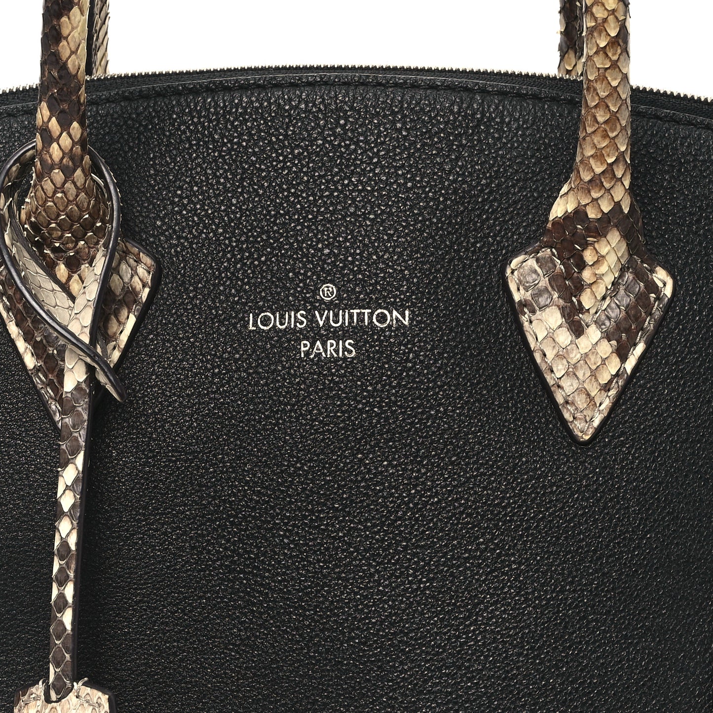 Veau Cachemire Snakeskin Soft Lockit MM Black