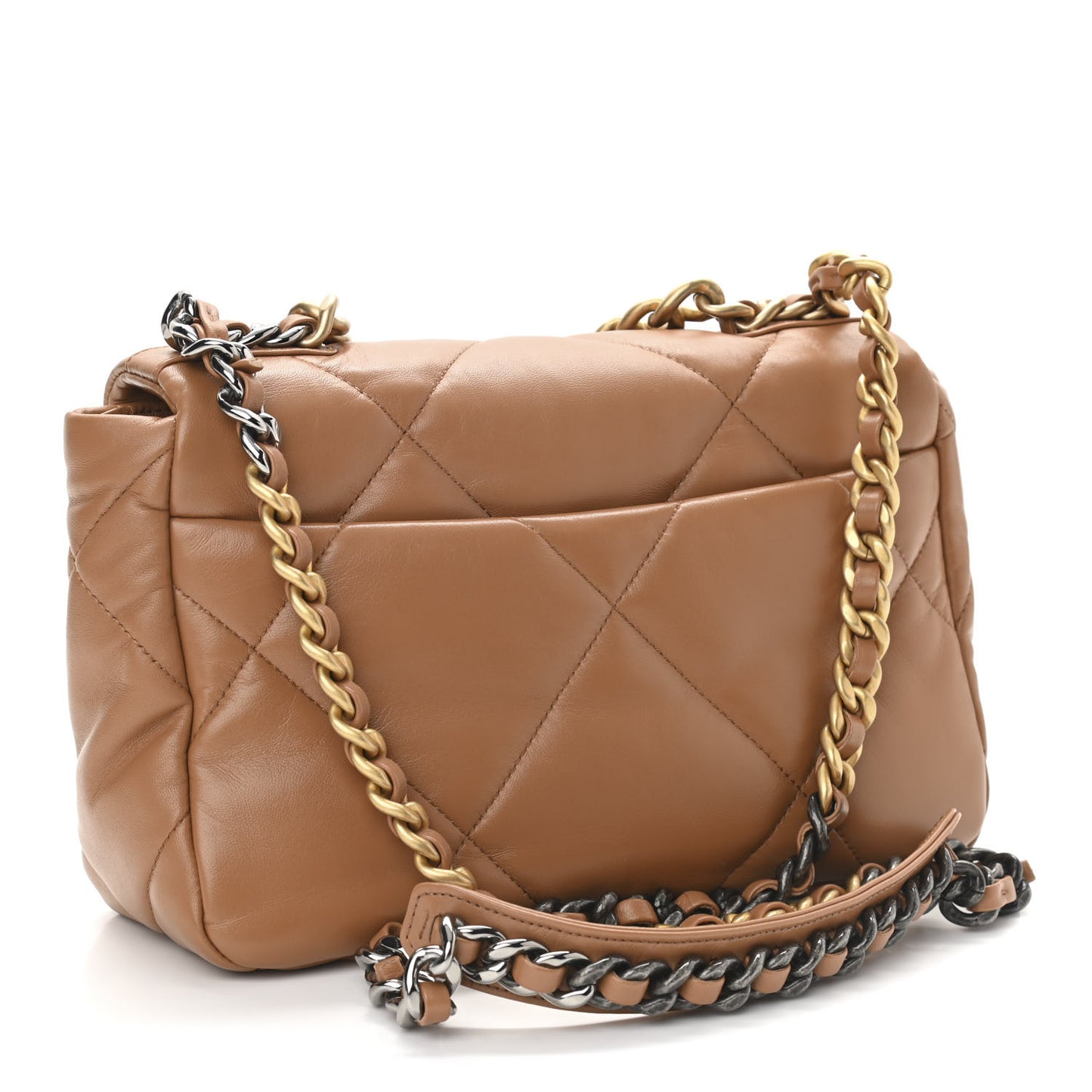 Lambskin Quilted Medium Chanel 19 Flap Brown