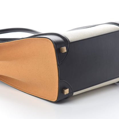 Celine Calfskin Linen Micro Tri-Color Luggage Natural 8 of 9