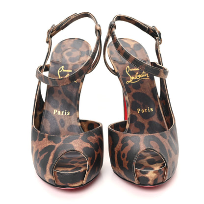 Christian Louboutin Calfskin Leopard Printed Luxor Jenlove Alta 120 Pumps 38.5 Brown 3 of 9