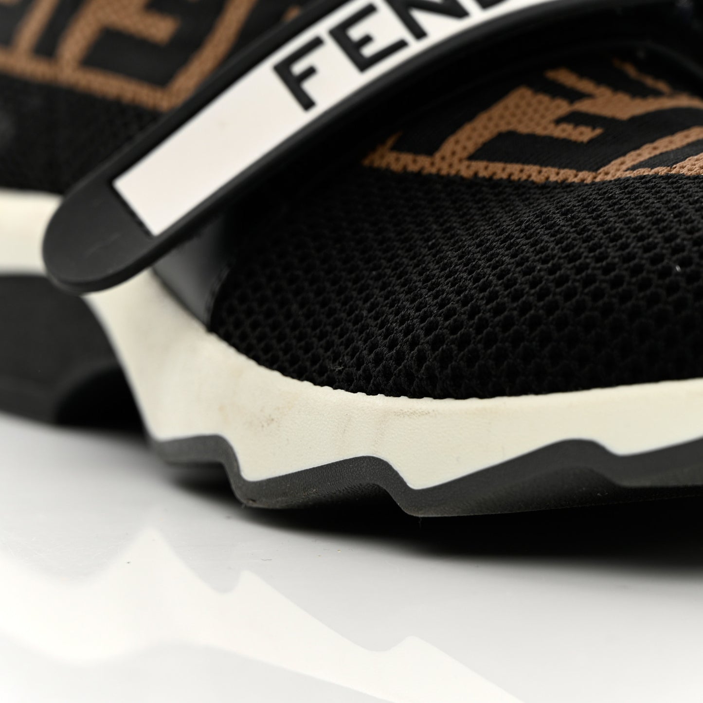 Stretch Yarn FF Stiff Band Rockoko Sneakers 37.5 Black White Tobacco