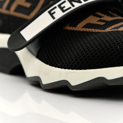 Fendi Stretch Yarn FF Stiff Band Rockoko Sneakers 37.5 Black White Tobacco 11 of 19