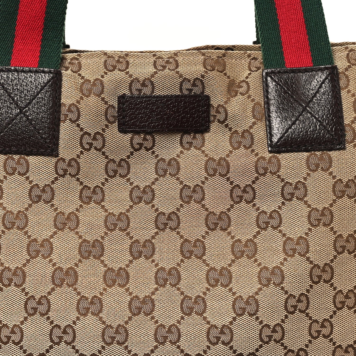 Gucci GG Monogram Large Web Handle Vertical Tote Dark Brown 8 of 11
