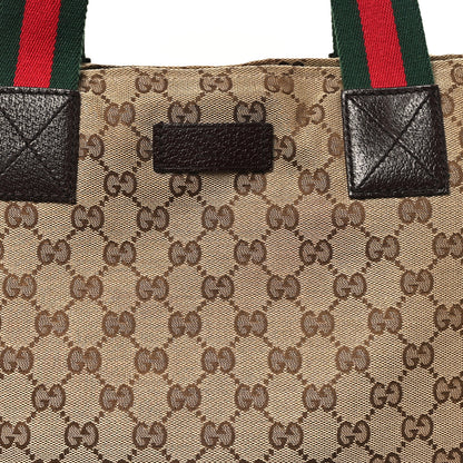 Gucci GG Monogram Large Web Handle Vertical Tote Dark Brown 8 of 11