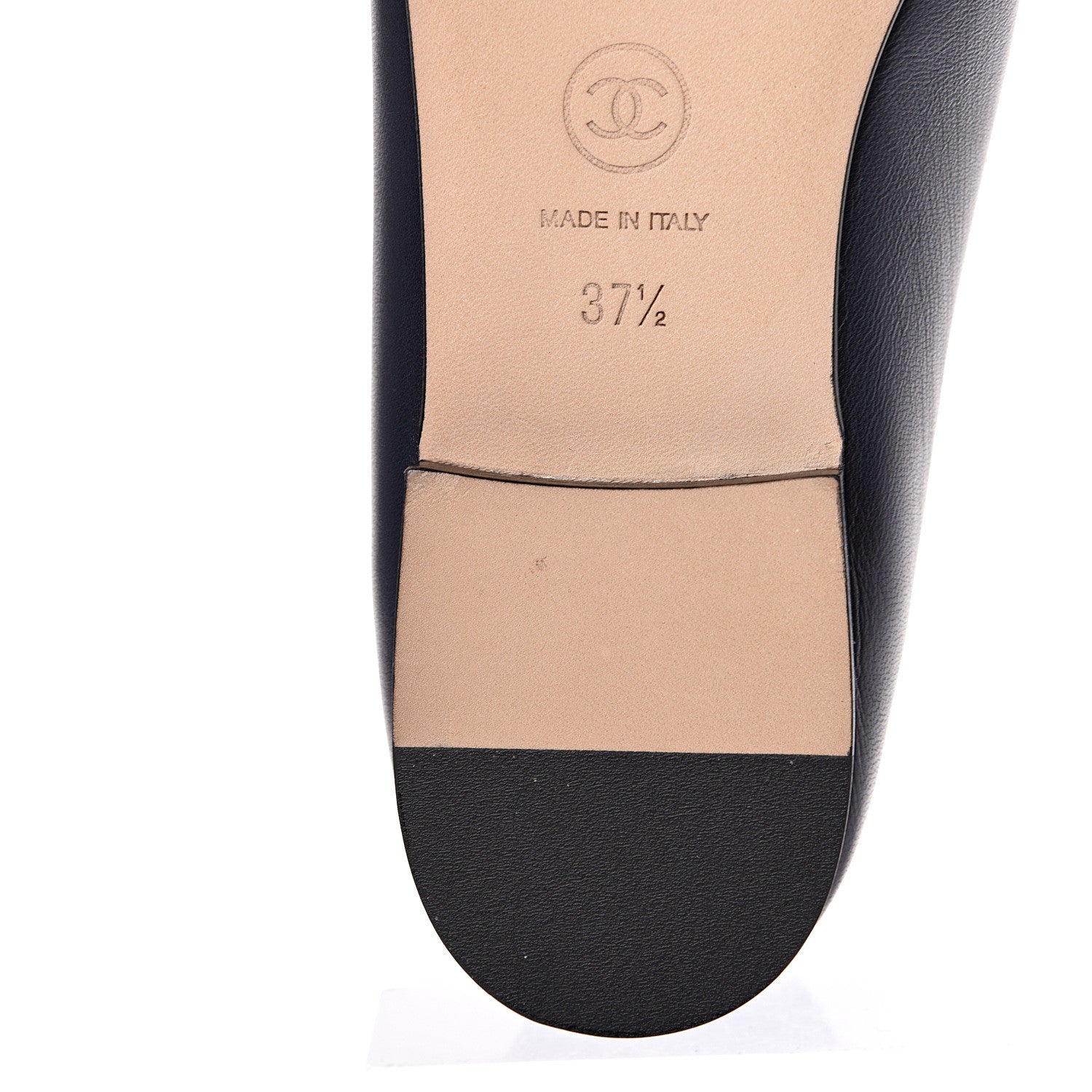 Chanel Lambskin CC Cap Toe Ballerina Flats 37.5 Navy 8 of 9