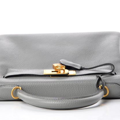 Hermes Taurillon Clemence Horseshoe Kelly Retourne 28 Bleu Glacier Bleu Electrique 8 of 34