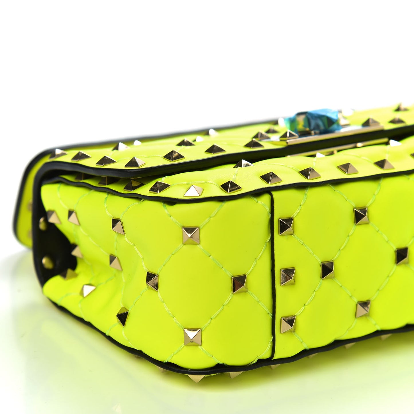 Calfskin Mini Rockstud Spike Shoulder Bag Lime