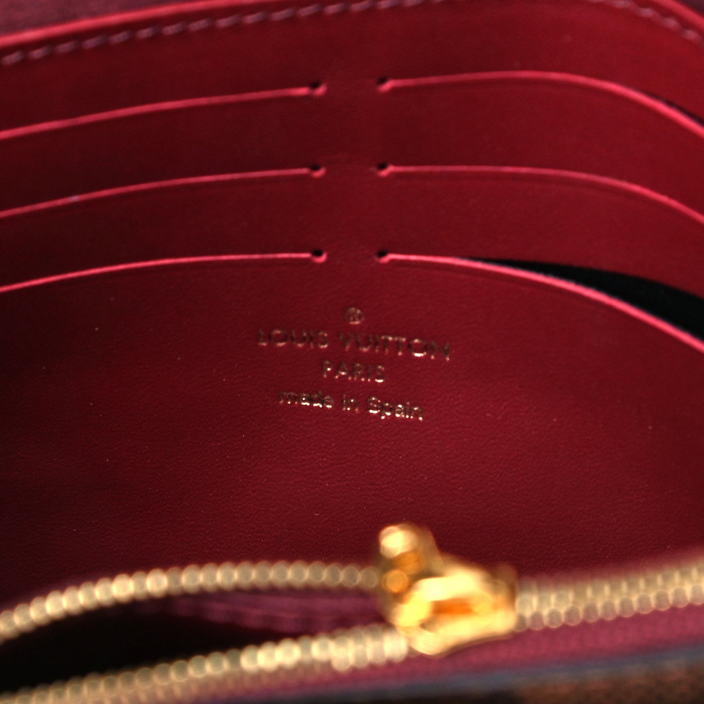 Damier Ebene Vavin Chain Wallet Red