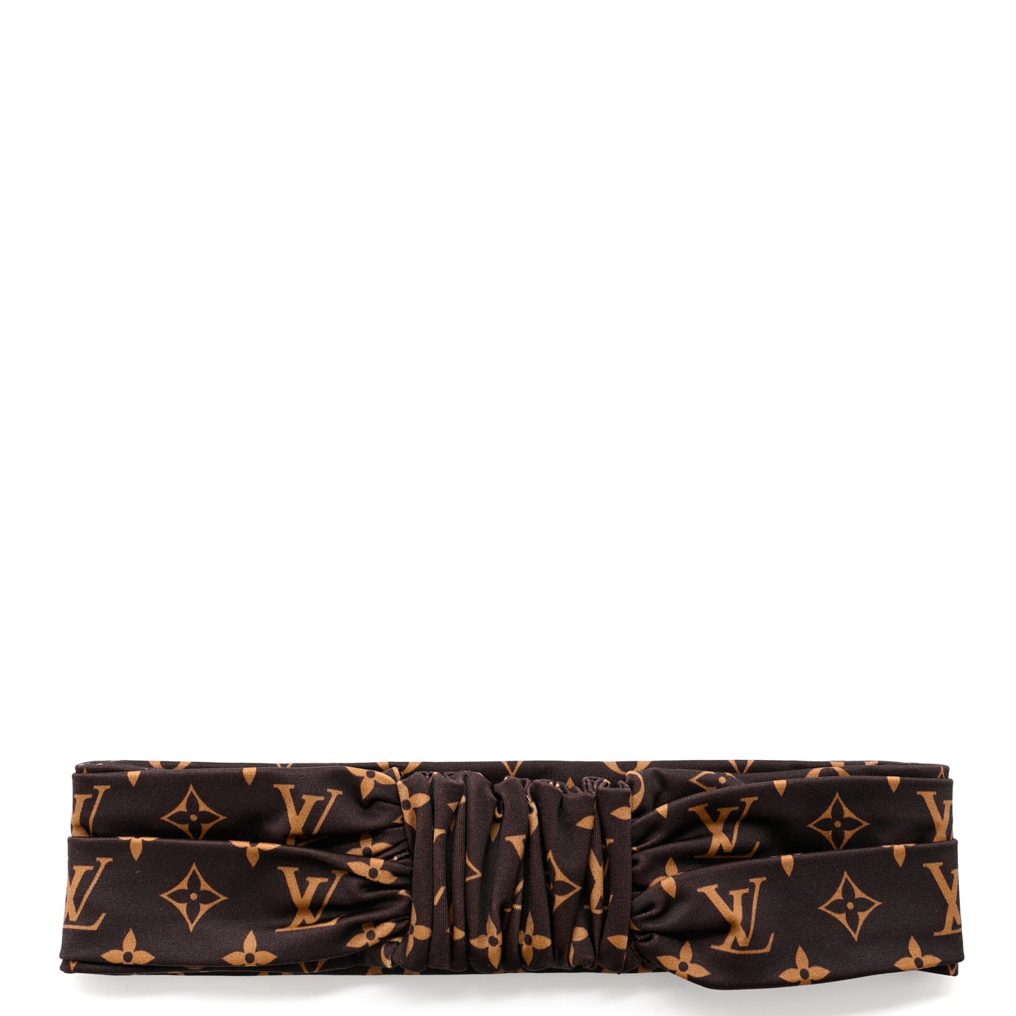 Silk Monogram Be Mindful Headband Brown