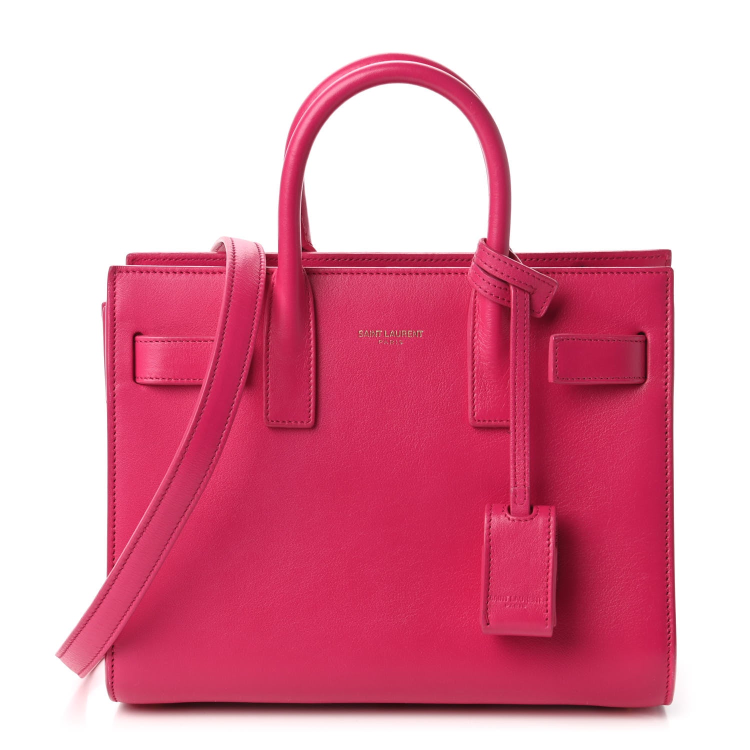 Saint Laurent Calfskin Nano Sac De Jour Lipstick Fuchsia 1 of 11