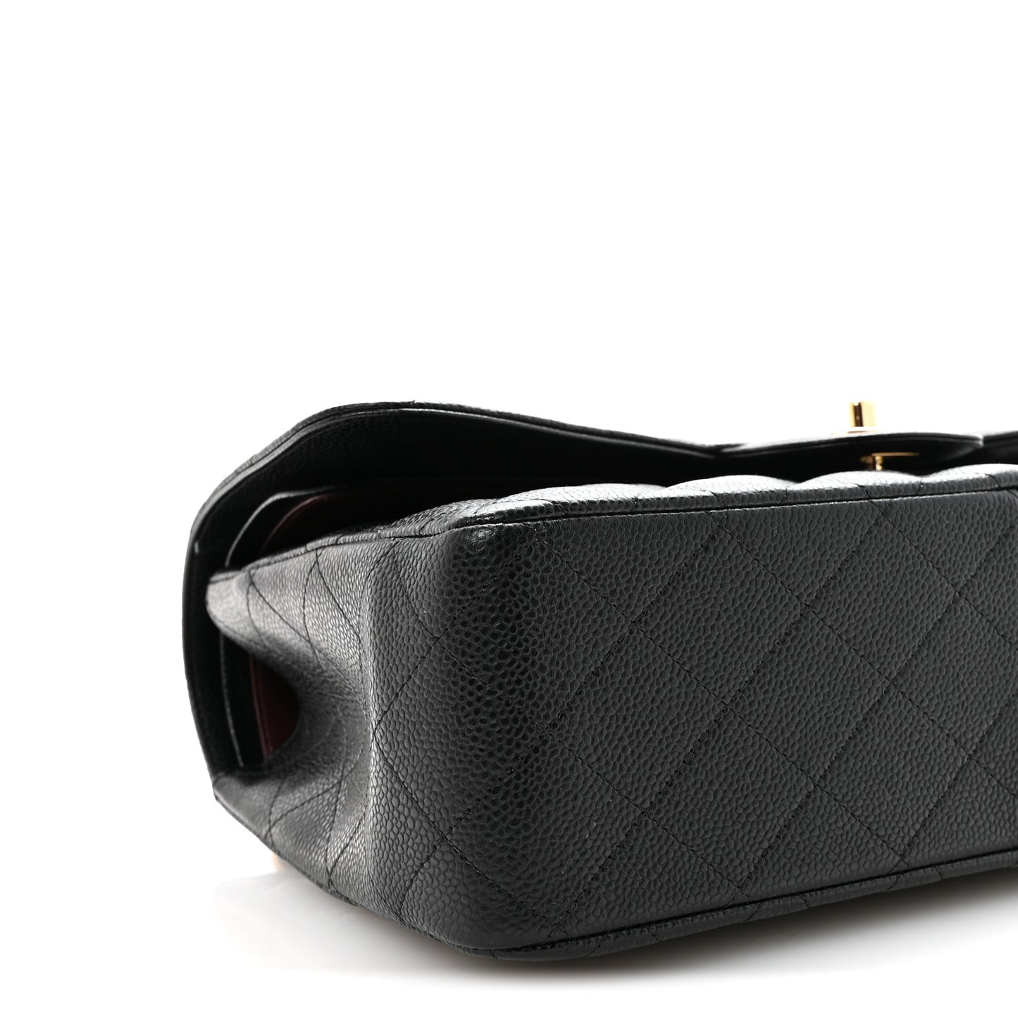 Caviar Quilted Jumbo Double Flap Black