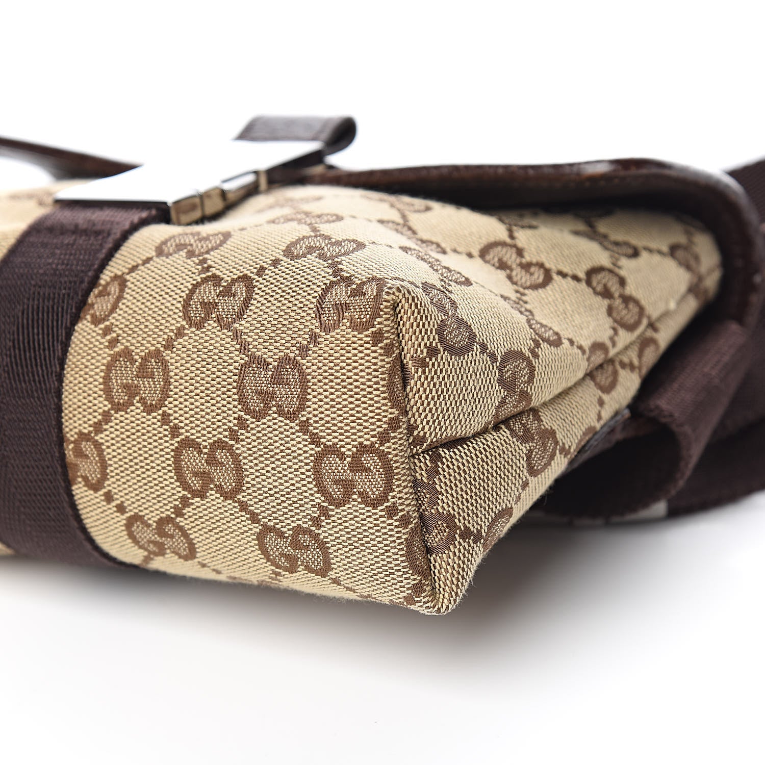 Gucci Monogram Waist Pouch Bag Dark Brown 9 of 10