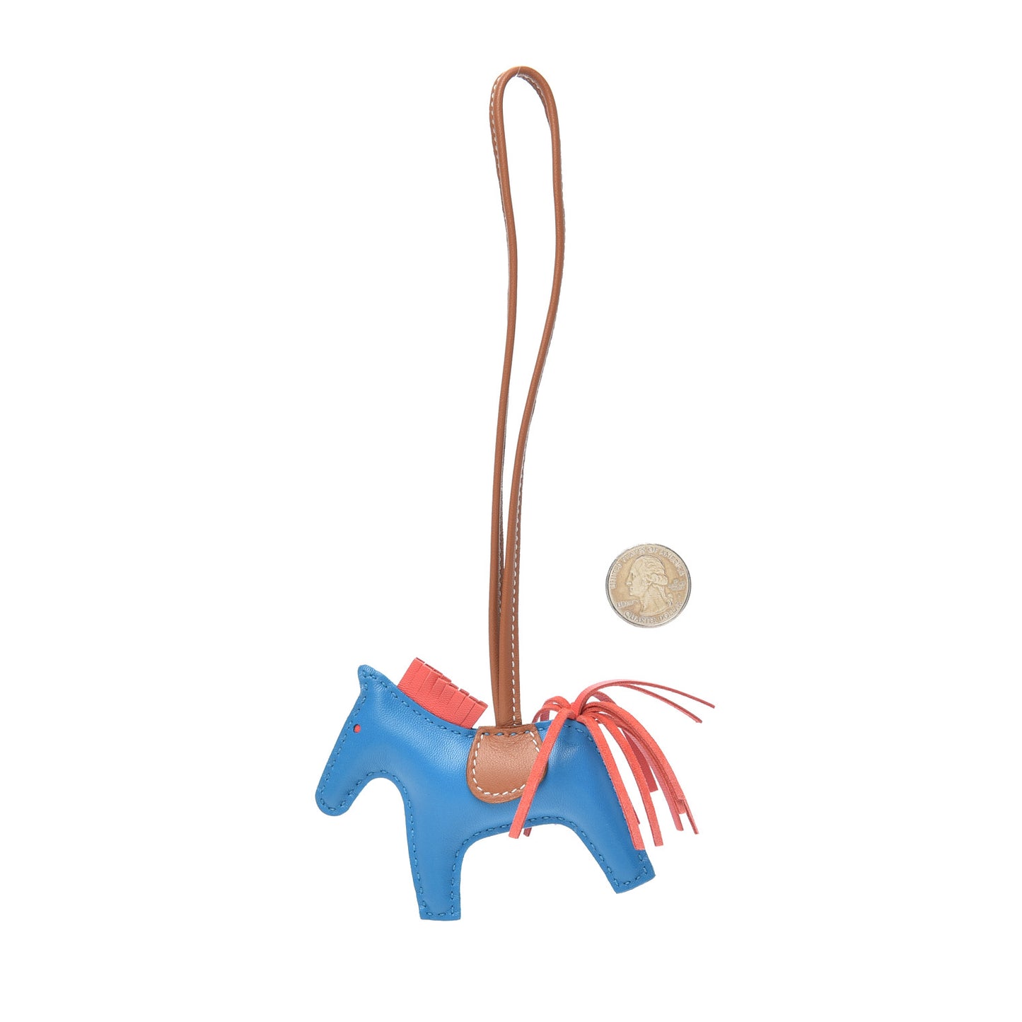 Milo Lambskin Grigri Rodeo Horse Bag Charm PM Blue Zanzibar Rose Texas Gold